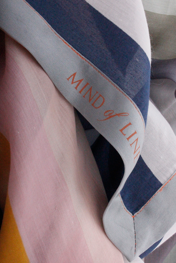 Mind of Line silk/cotton Multistripet silketørklæder-485