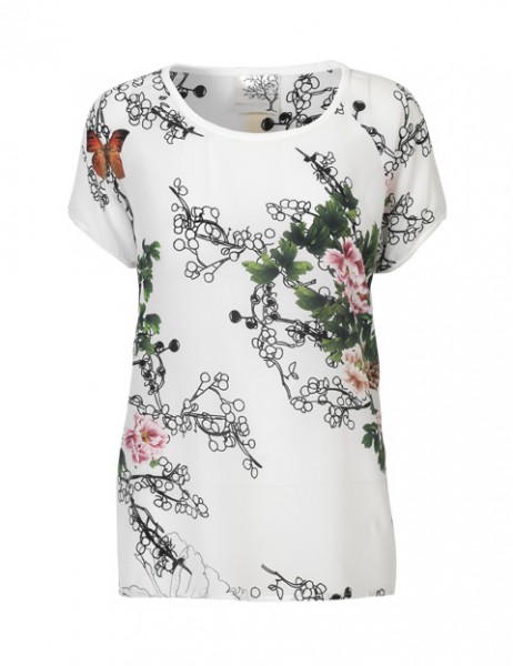 Billede af silke t-shirt med blomster print