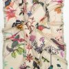 Blomster og fugle printet på tørklæde