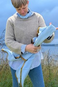 Mind of Line silketørklæde i soft blue