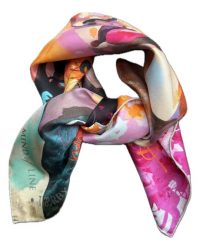 Mind of Line lille silketørklæde med print af Gaia fra Tjærby