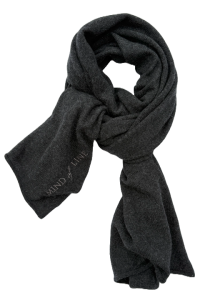 Mind of Line koks grå strikket cashmere tørklæde